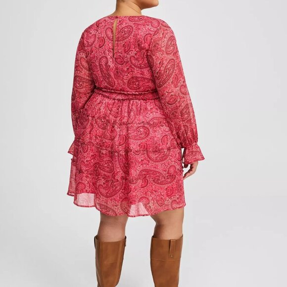 Torrid Mini Lurex Chiffon Tiered Dress 4X - Picture 4 of 5